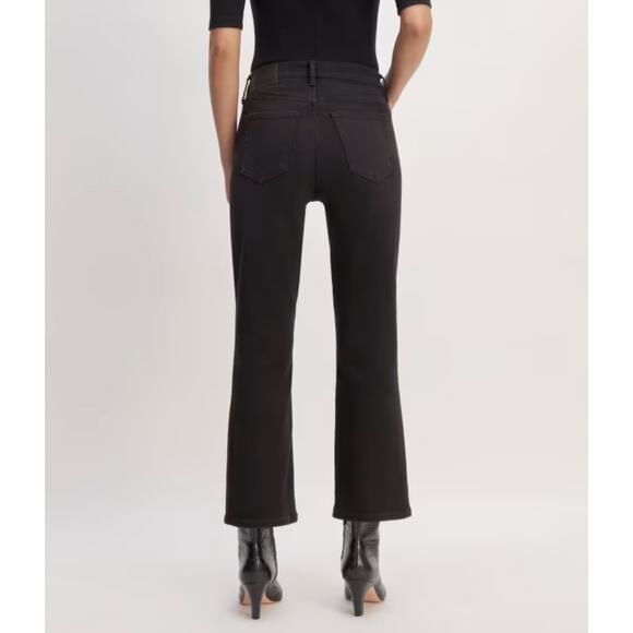NEW Everlane Black The Kick Crop Flare Raw Hem High Waisted Jean - Picture 13 of 13